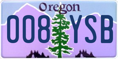 OR license plate 008YSB