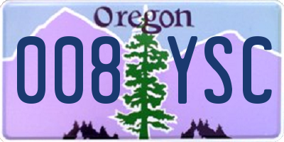 OR license plate 008YSC