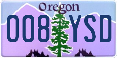 OR license plate 008YSD