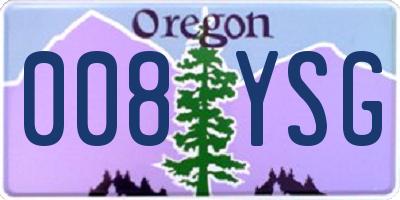 OR license plate 008YSG