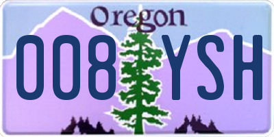 OR license plate 008YSH