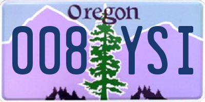 OR license plate 008YSI