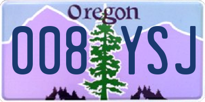 OR license plate 008YSJ