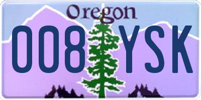 OR license plate 008YSK