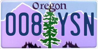 OR license plate 008YSN