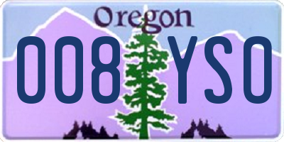 OR license plate 008YSO