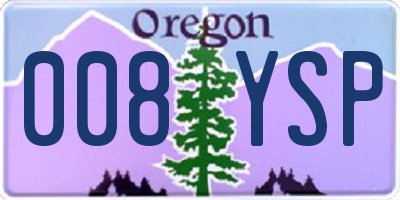 OR license plate 008YSP
