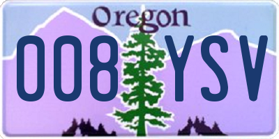 OR license plate 008YSV