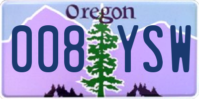 OR license plate 008YSW