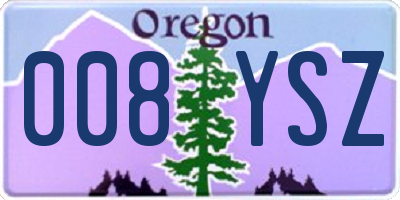 OR license plate 008YSZ