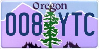 OR license plate 008YTC