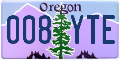 OR license plate 008YTE