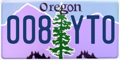 OR license plate 008YTO