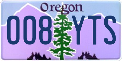 OR license plate 008YTS