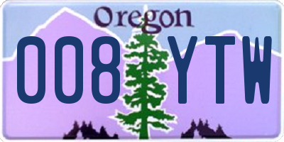 OR license plate 008YTW