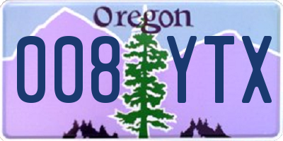 OR license plate 008YTX