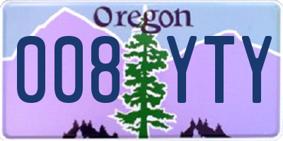 OR license plate 008YTY