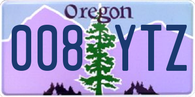 OR license plate 008YTZ