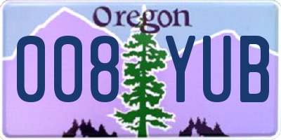 OR license plate 008YUB