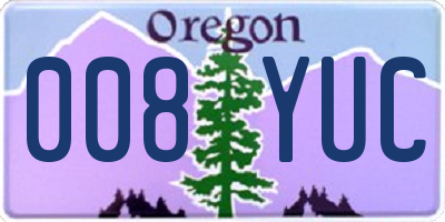 OR license plate 008YUC