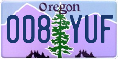 OR license plate 008YUF