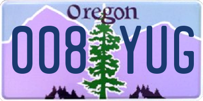 OR license plate 008YUG
