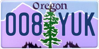 OR license plate 008YUK