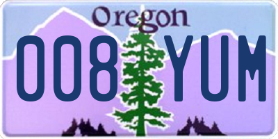 OR license plate 008YUM