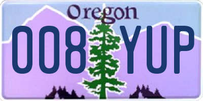 OR license plate 008YUP