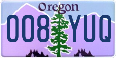 OR license plate 008YUQ