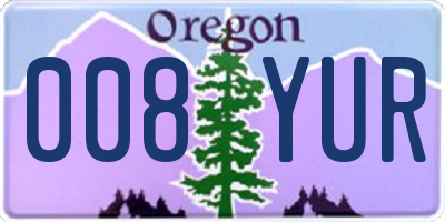OR license plate 008YUR