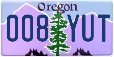 OR license plate 008YUT