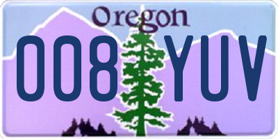 OR license plate 008YUV