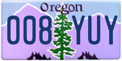 OR license plate 008YUY