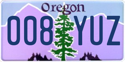 OR license plate 008YUZ