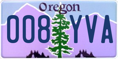 OR license plate 008YVA