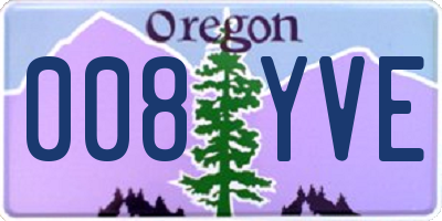 OR license plate 008YVE