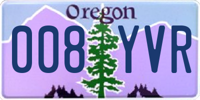 OR license plate 008YVR