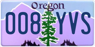 OR license plate 008YVS