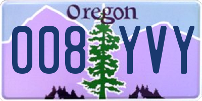 OR license plate 008YVY