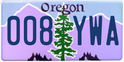 OR license plate 008YWA