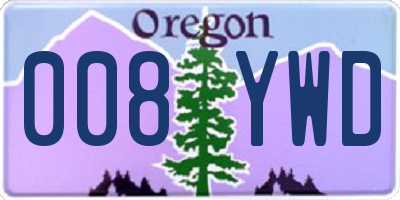OR license plate 008YWD