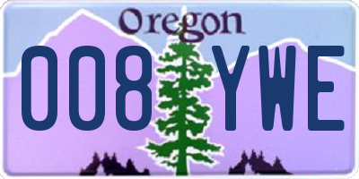 OR license plate 008YWE