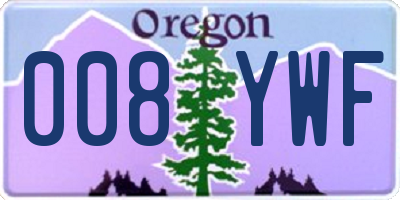 OR license plate 008YWF