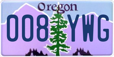OR license plate 008YWG