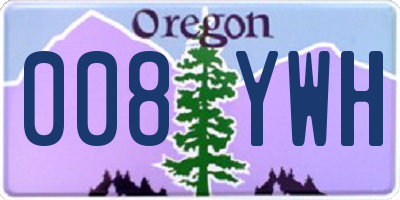 OR license plate 008YWH