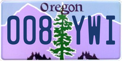 OR license plate 008YWI