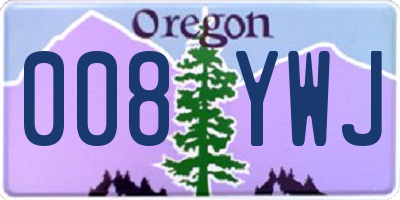 OR license plate 008YWJ