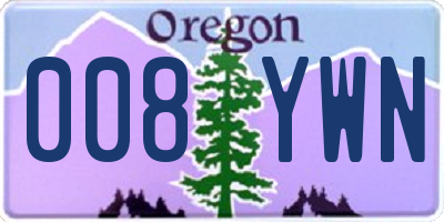 OR license plate 008YWN