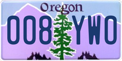 OR license plate 008YWO